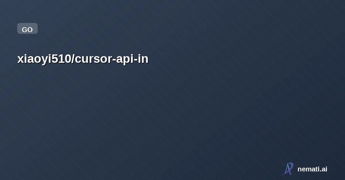 xiaoyi510/cursor-api-in — Use Cursor OpenAi Host To Claude/OpenAi Models