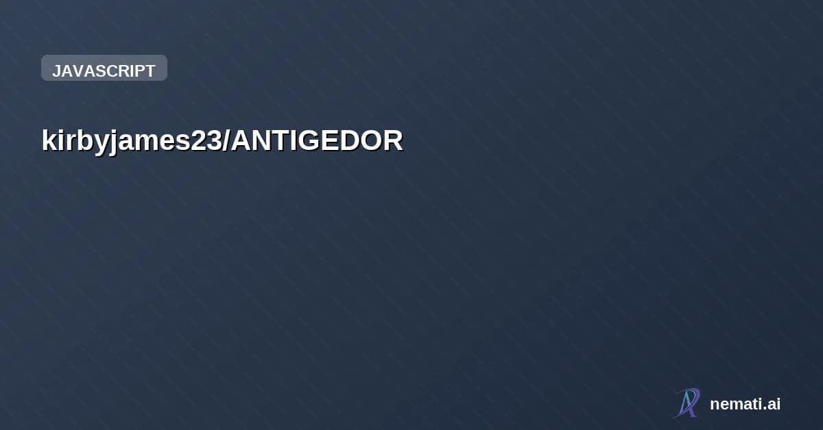 kirbyjames23/ANTIGEDOR — A high-performance Discord bot engineered with Discord.js and Mongoose. Designed