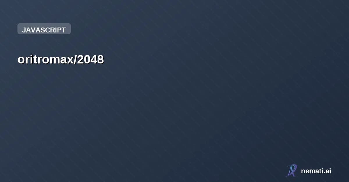 oritromax/2048 — My Attempt at building the 2048 Game