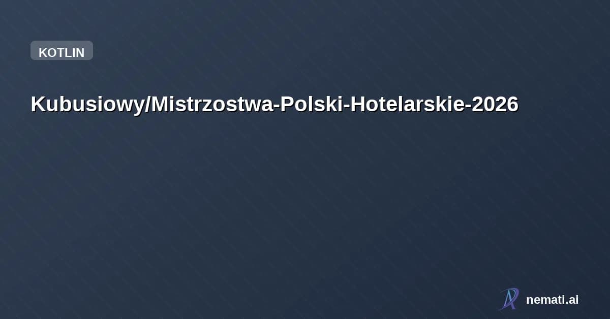 Kubusiowy/Mistrzostwa-Polski-Hotelarskie-2026 — aplikacja dla jurora do oceniania uczestników.