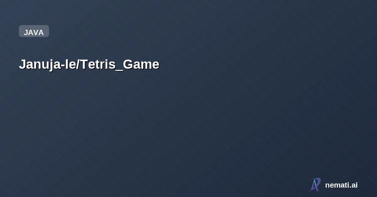 Januja-le/Tetris_Game — I have created a simple Tetris game that can by played by anyonee