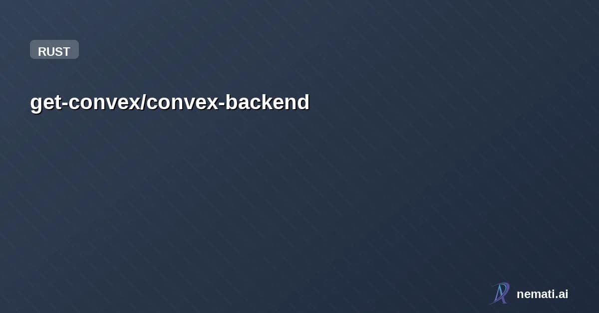 get-convex/convex-backend — Star
get-convex /
convex-backend