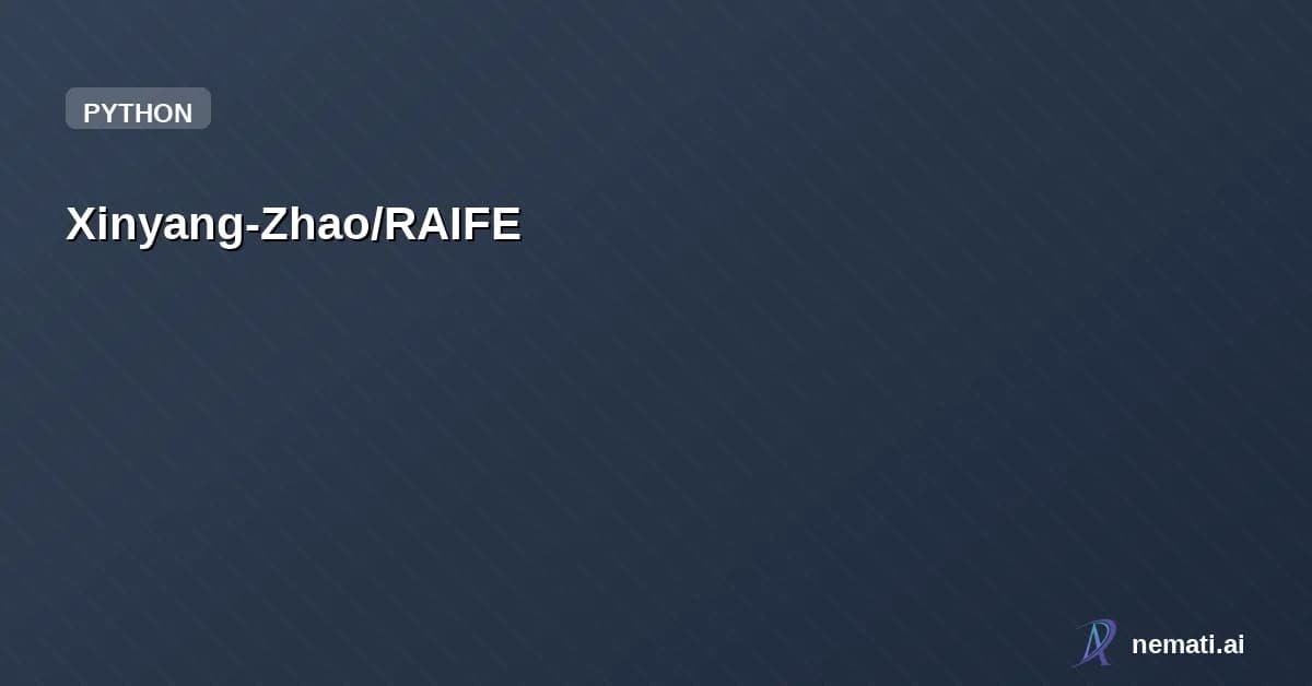 Xinyang-Zhao/RAIFE — RAIFE is a high-performance Rust pipeline for medical image analysis. Implements
