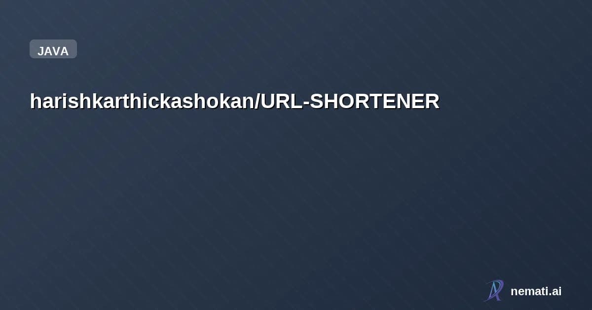 harishkarthickashokan/URL-SHORTENER — A simple and scalable URL Shortener application built using Spring Boot, REST AP