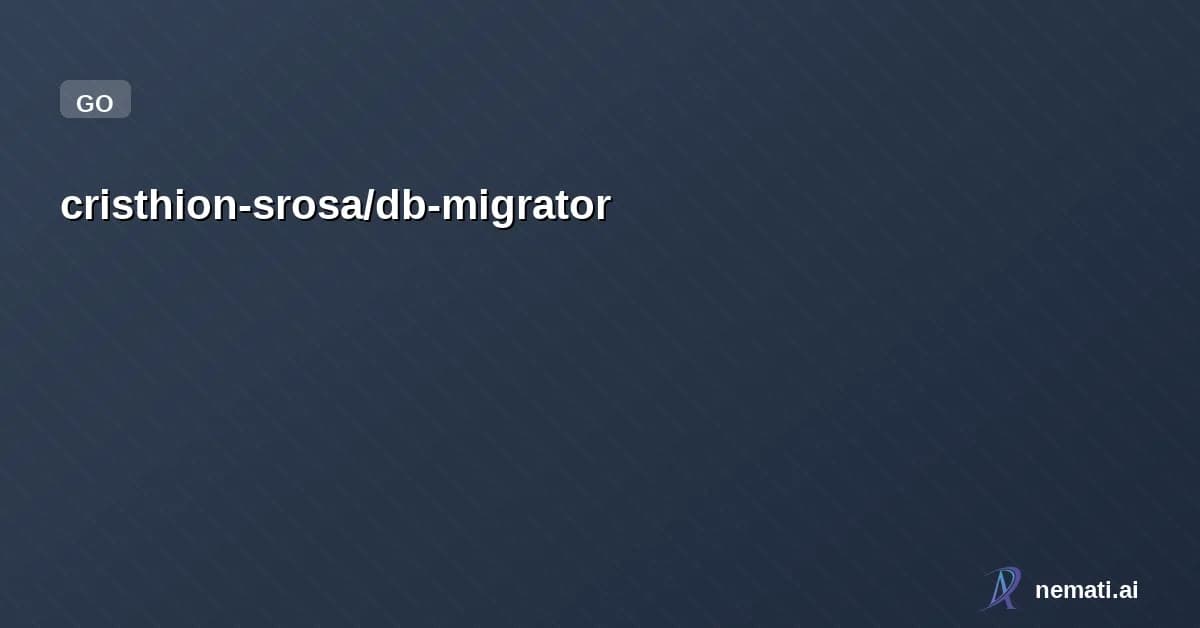 cristhion-srosa/db-migrator — data migrator made in go