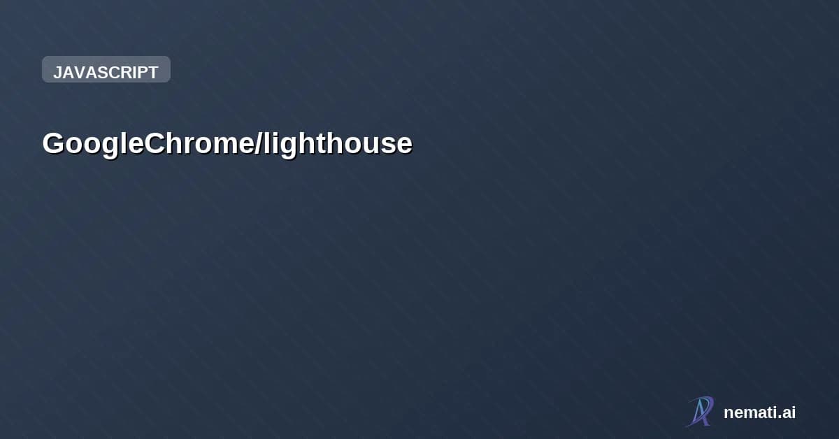 GoogleChrome/lighthouse — Star


  

  
    
    


      
        GoogleChrome /

      lighthouse  

   