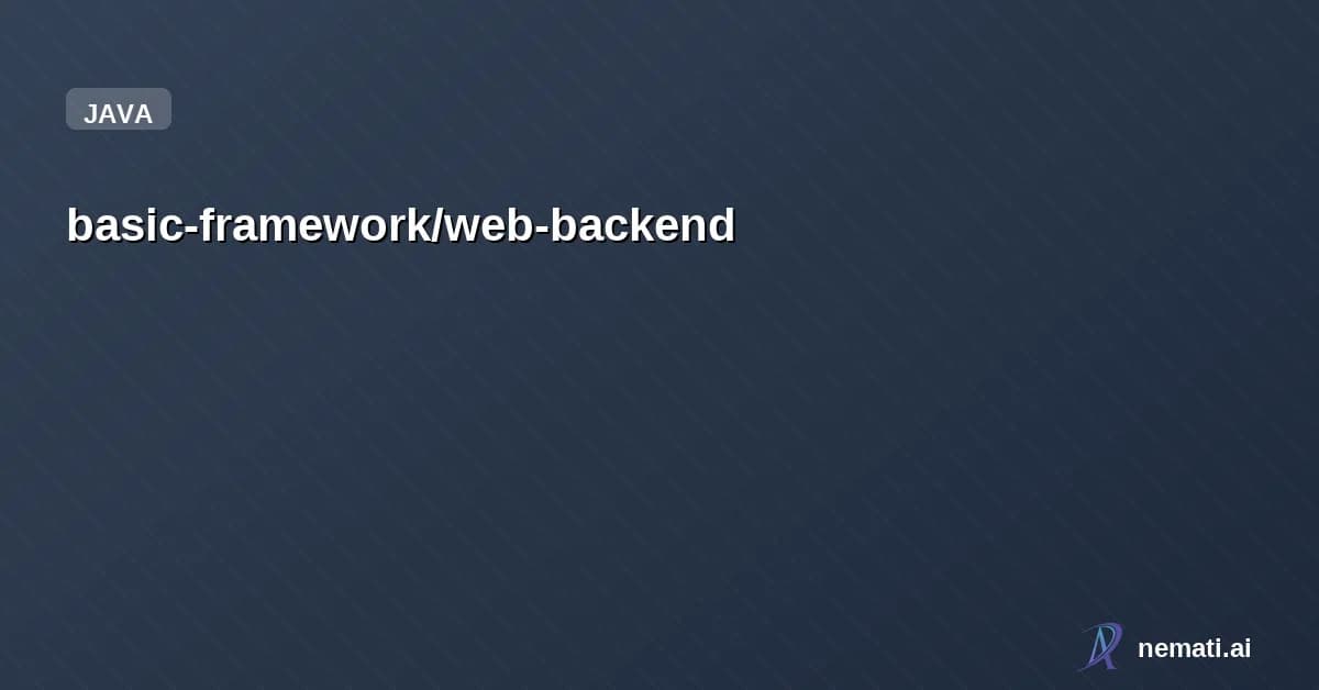 basic-framework/web-backend — `zl-backend 是一套企业级后端基础脚手架,基于 Spring Boot 构建。该项目采用模块化设计,旨在提供一个可扩展、易维护的后端开发基础架构,适用