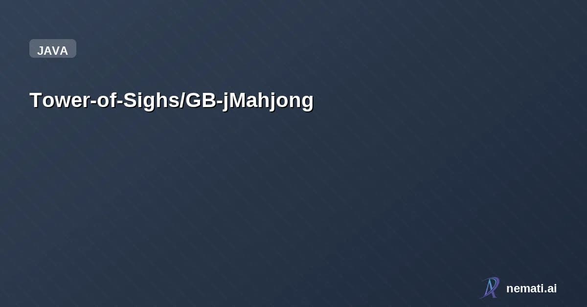 Tower-of-Sighs/GB-jMahjong — https://github.com/zheng-fan/GB-Mahjong 的 Java 移植