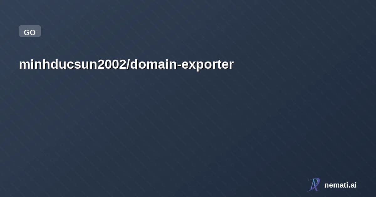 minhducsun2002/domain-exporter — Simple domain expiry exporter