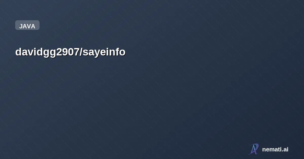 davidgg2907/sayeinfo — sayeinfo