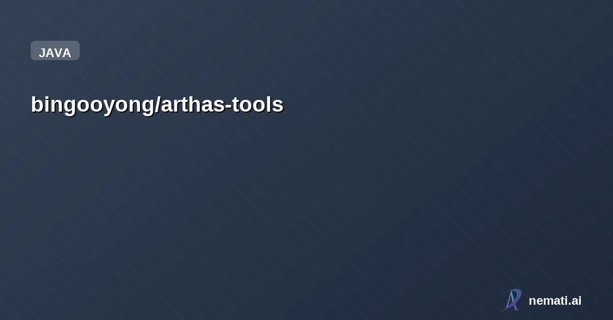 bingooyong/arthas-tools — arthas-tools