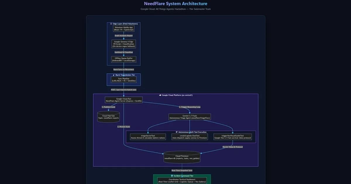 Building Needflare: An Autonomous Disaster Intelligence & Logistics Agent with Gemini 3.7, Gemma 4 & Google Veo