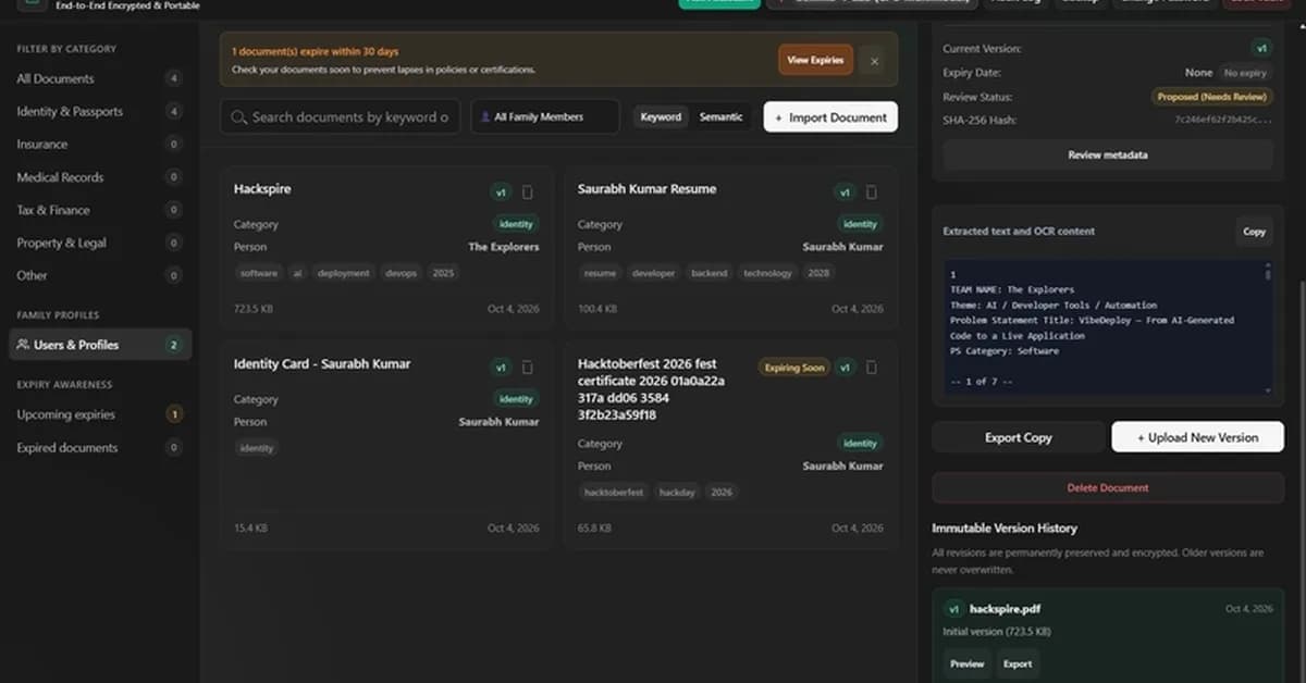 FamilyVault: An Offline-First AI Document Safe Built for My Parents