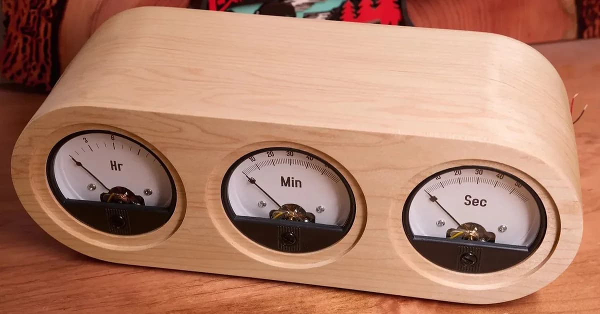 Voltmeter Clock Has The Time Dialled In