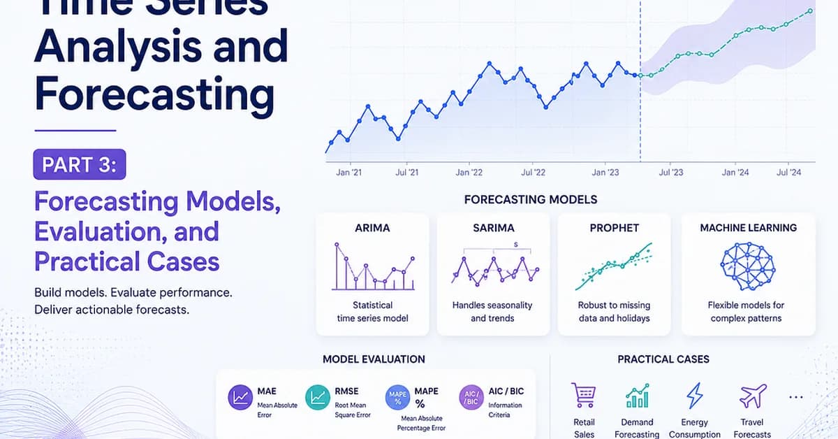 Time Series Analysis and Forecasting - Part 3: Forecasting Models, Evaluation, and Practical Cases