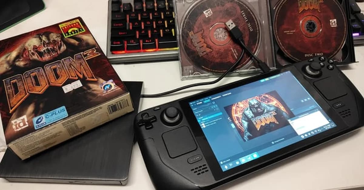 Installing Doom 3 Physical copy on Steam Deck using a DVD Drive