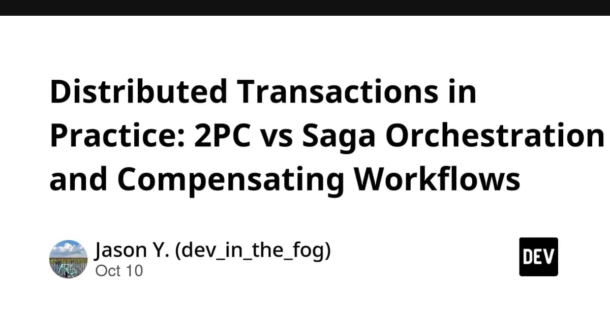 Distributed Transactions in Practice: 2PC vs Saga Orchestration and Compensating Workflows