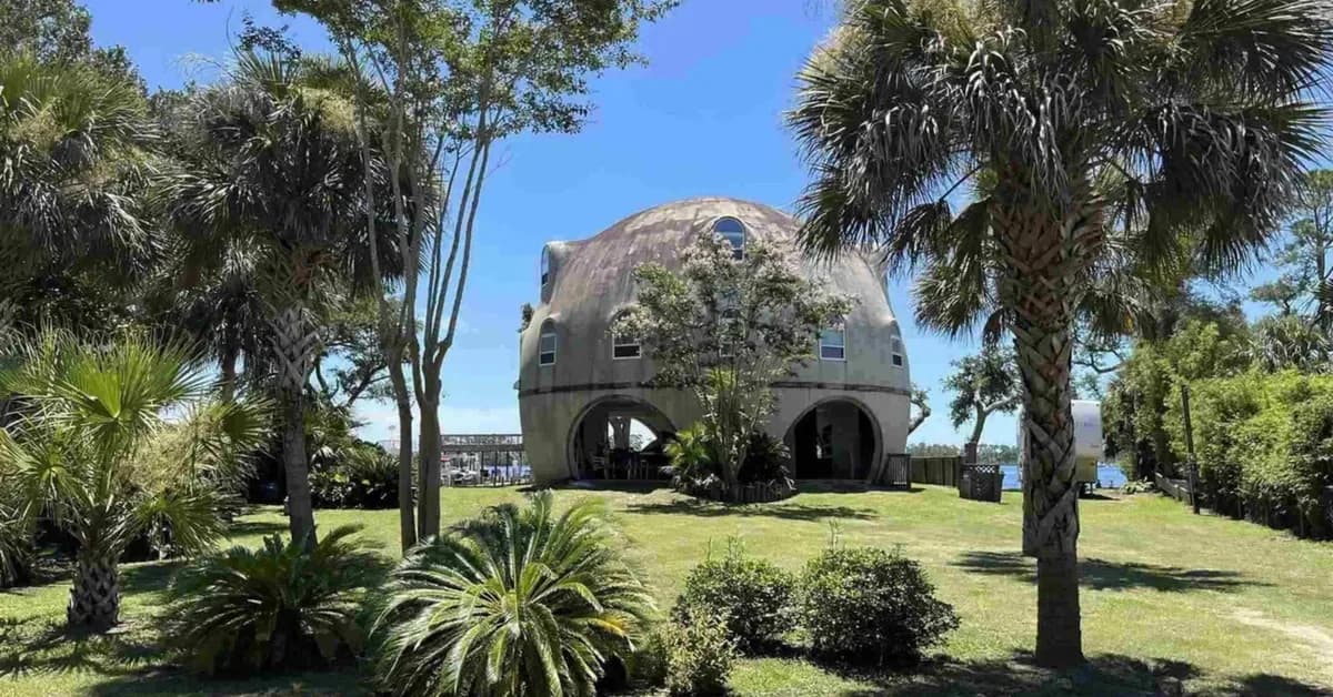 Beachfront Concrete 'Ball' House in Florida Looks Like It's Been Pulled From a 'Star Wars' Movie