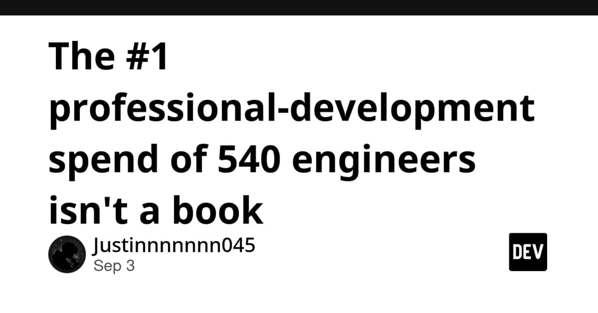 The #1 professional-development spend of 540 engineers isn't a book