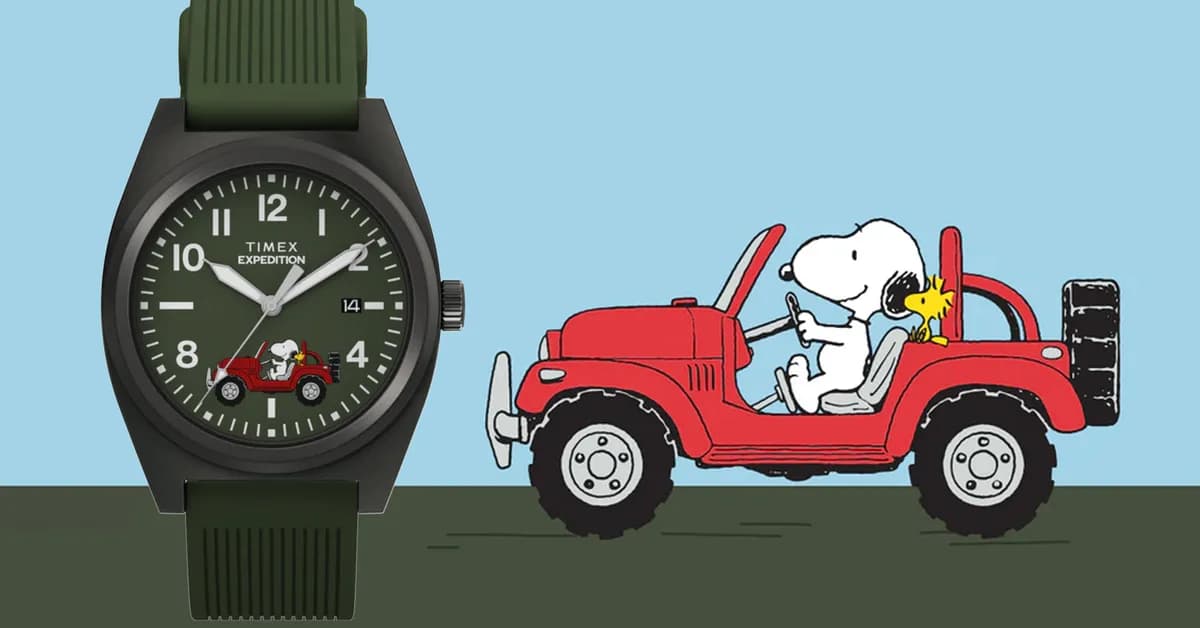 Snoopy Goes Off-Roading on This Affordable Expedition Watch