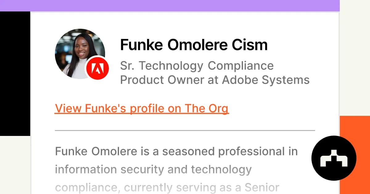 MIWIC26: Funke Omolere, Senior Technology Compliance Product Owner at Adobe