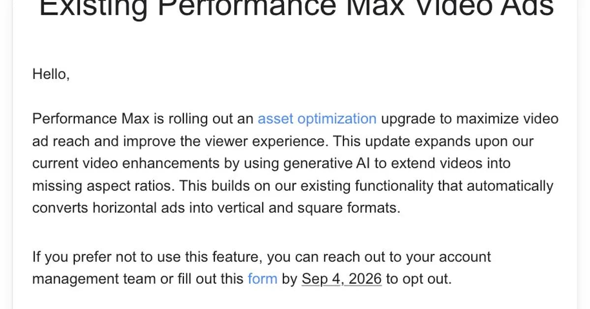 Google Ads will use generative AI to resize Performance Max video ads