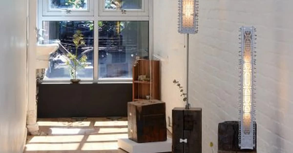 Bechara Maalouf displays lamps informed by Lebanese window guards