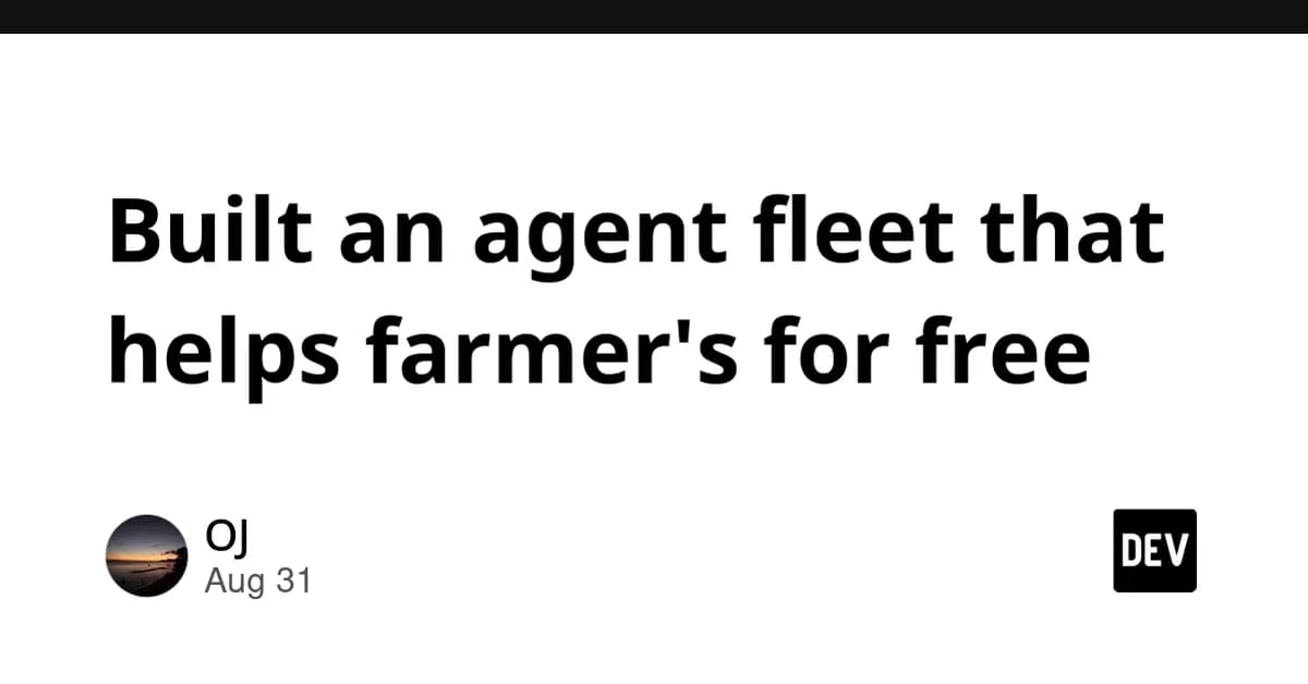 Built an agent fleet that helps farmer's for free