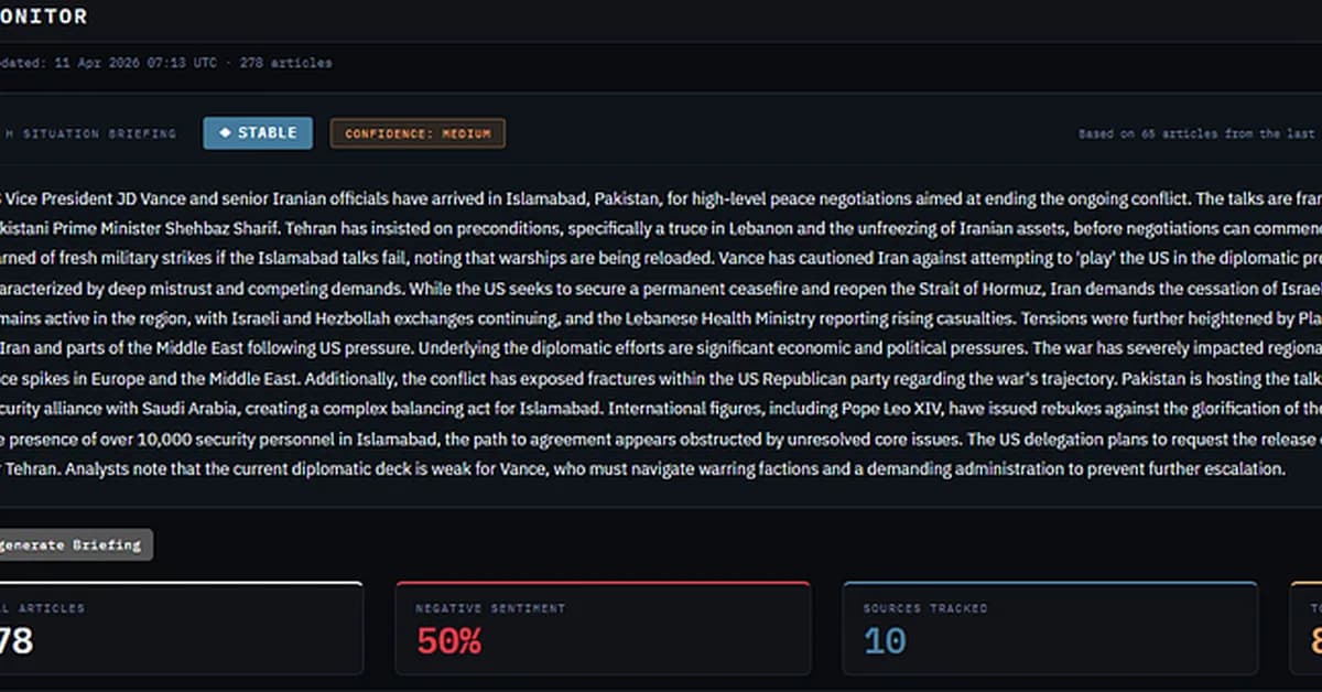 I built a geopolitical news dashboard that runs entirely on my laptop using Qwen3.5:4b