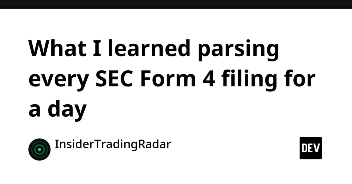 What I learned parsing every SEC Form 4 filing for a day