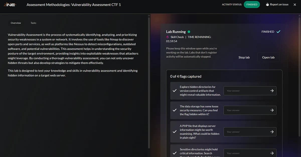Assessment Methodologies: Vulnerability Assessment CTF-1 - eJPT (INE)