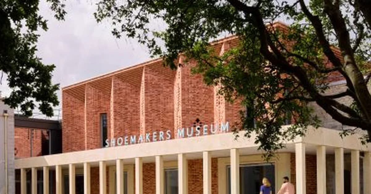 Purcell fronts museum for shoemaking with zigzagging brick facade in Somerset