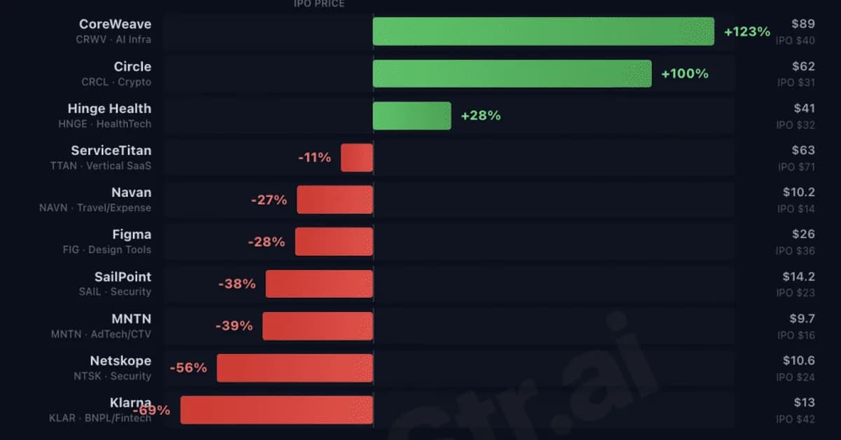 The 2025 IPO Class, Graded. Only 3 of 13 Are Above Water