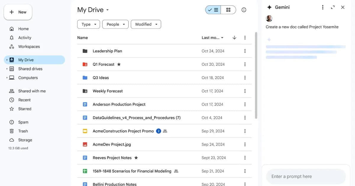 Google brings Gemini-powered content creation tools to Docs, Sheets, Slides and Drive