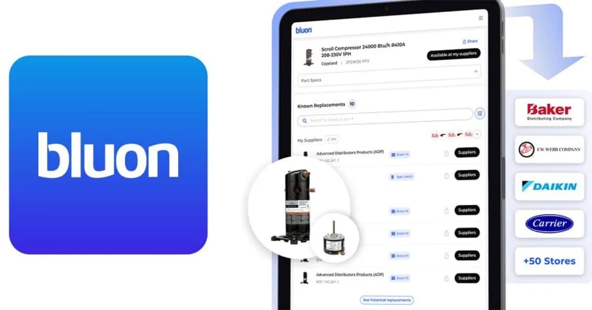 Bluon launches PartsConnect tool for HVAC contractors