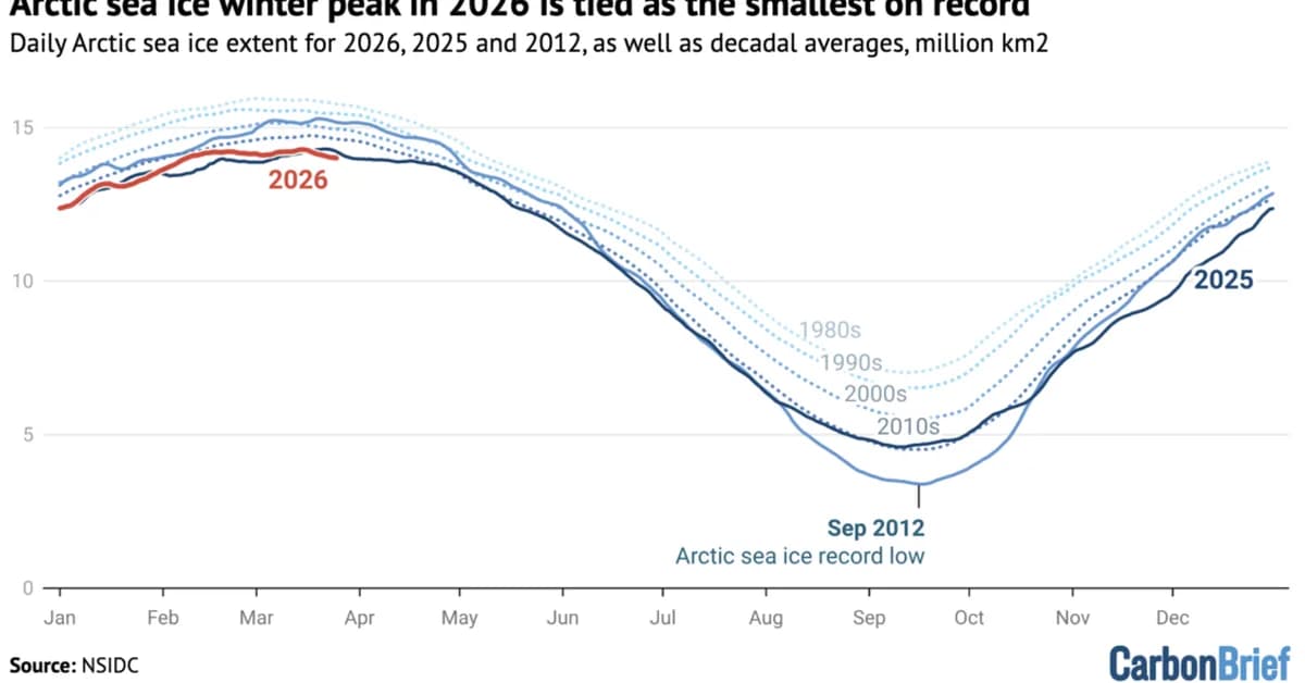 'Very alarming' winter sees Arctic sea ice hit record-low for second year running