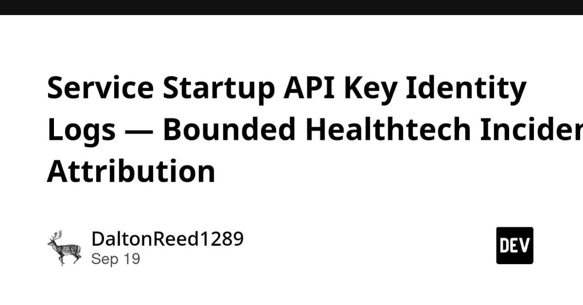 Service Startup API Key Identity Logs - Bounded Healthtech Incident Attribution