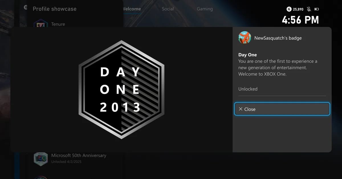 Latest Xbox Console Updates Include Extremely Belated Profile Badge if You Bought an Xbox One Back in 2013