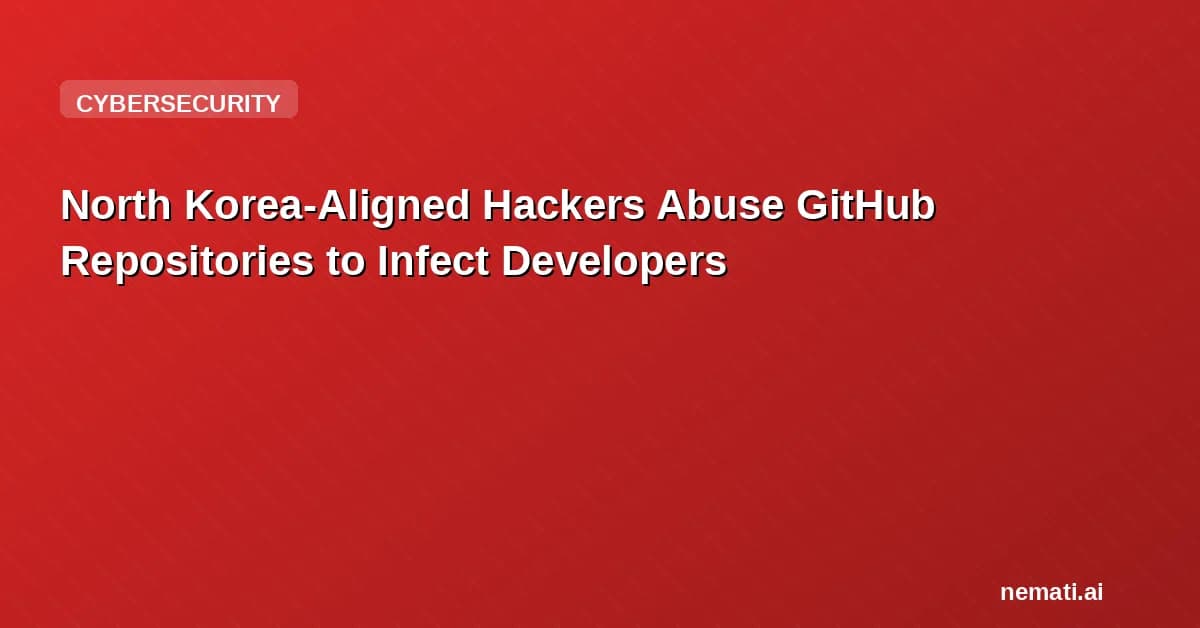 North Korea-Aligned Hackers Abuse GitHub Repositories to Infect Developers