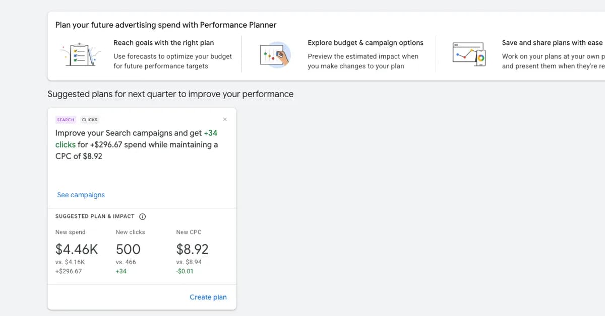 How to use Google Ads Performance Planner and Reach Planner