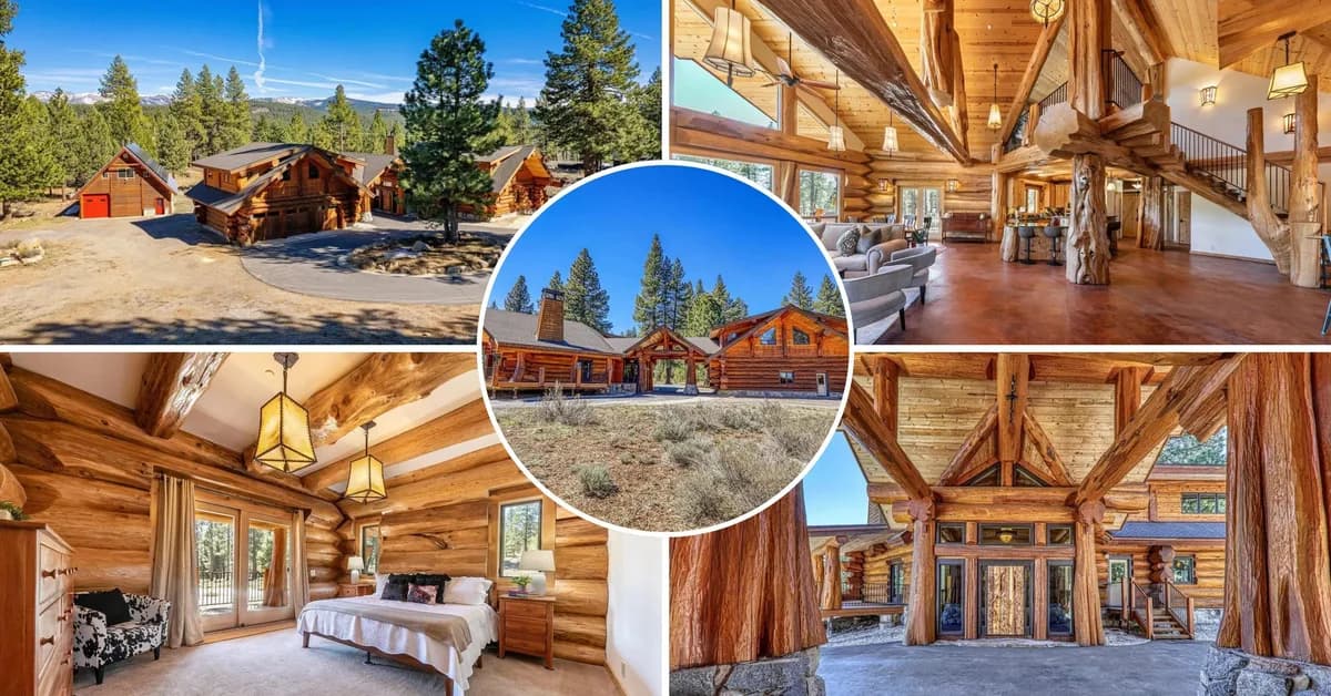 Extraordinary Lake Tahoe Log Home Built From Entire Cedar Tree Trunks Hits the Market for $4.5 Million