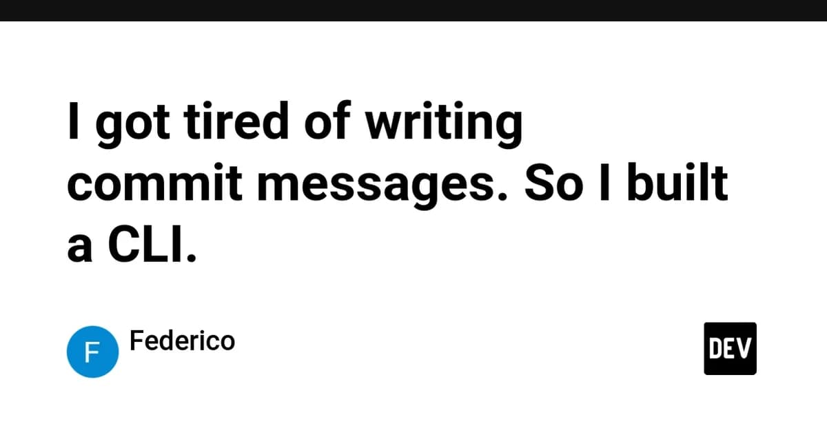 I got tired of writing commit messages. So I built a CLI.