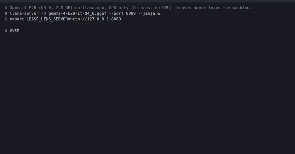 Lease Lens: a local Gemma 4 reads the lease, plain code does the math