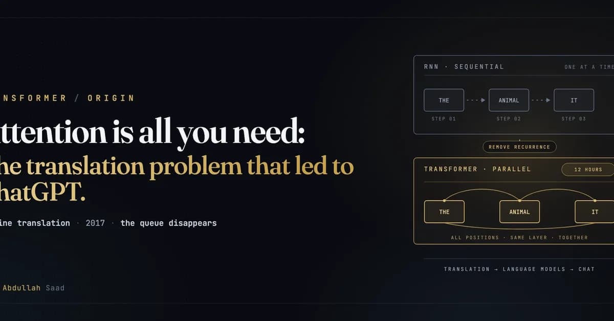 Attention Is All You Need: The Translation Problem That Led to ChatGPT