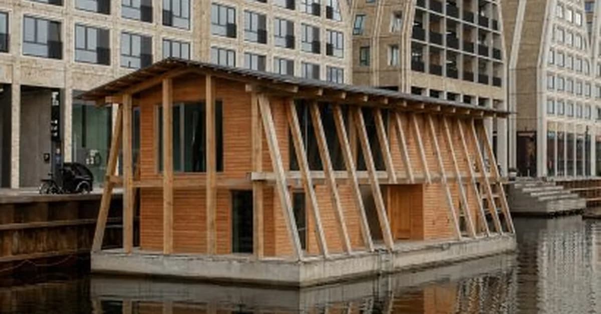Floating community space in Copenhagen by Arcgency and MAST "makes water an active part of everyday life"