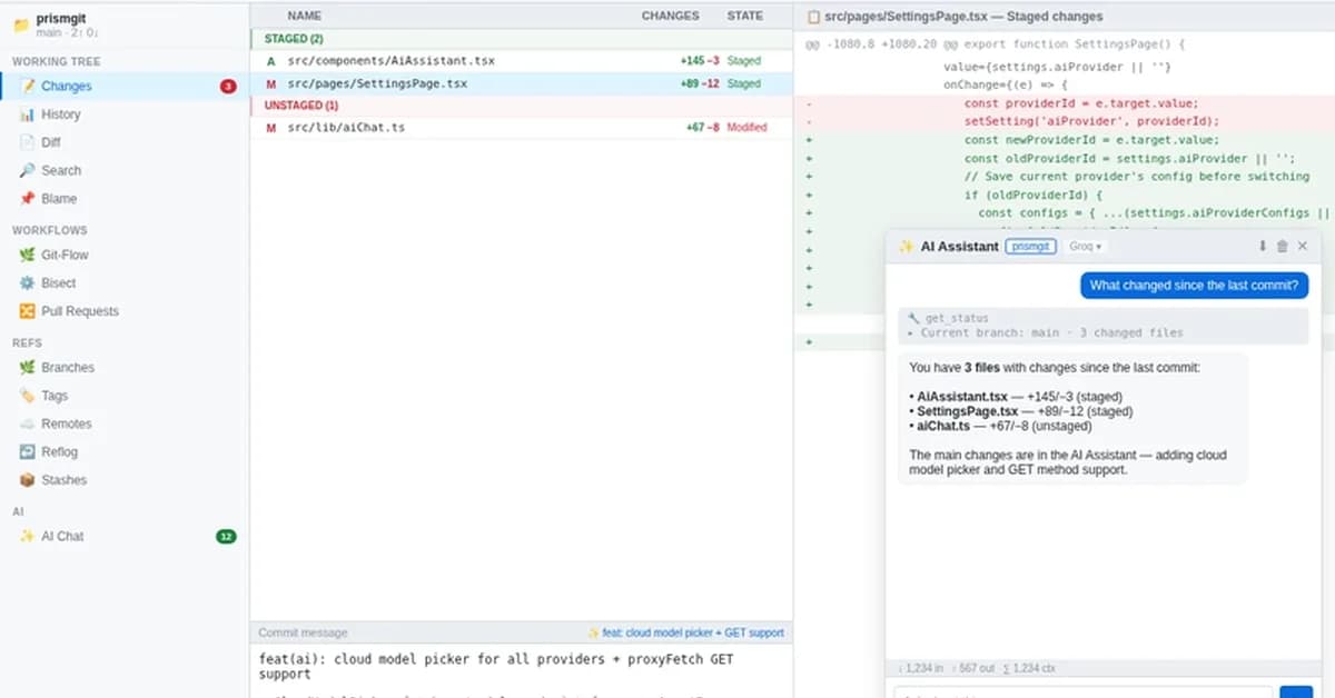 Building an Open-Source Git Client with a Tool-Use AI Agent Loop (Electron + React + TS)