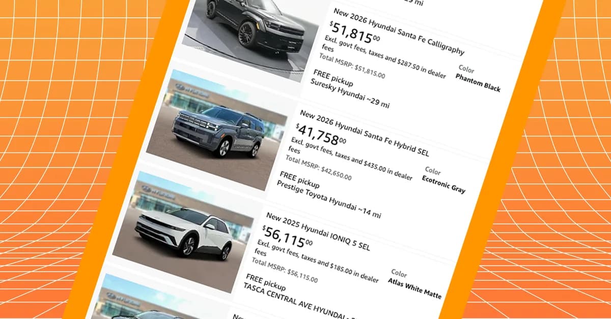 Get a $1,250 Gift Card if You Buy an Actual Car From Amazon