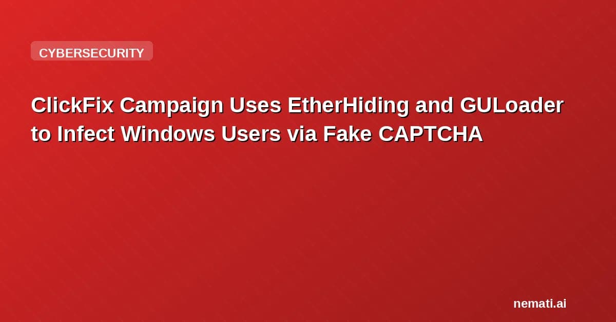 ClickFix Campaign Uses EtherHiding and GULoader to Infect Windows Users via Fake CAPTCHA