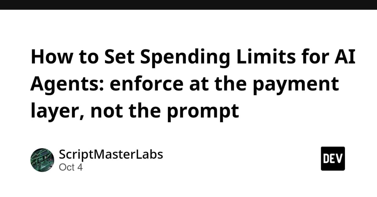 How to Set Spending Limits for AI Agents: enforce at the payment layer, not the prompt