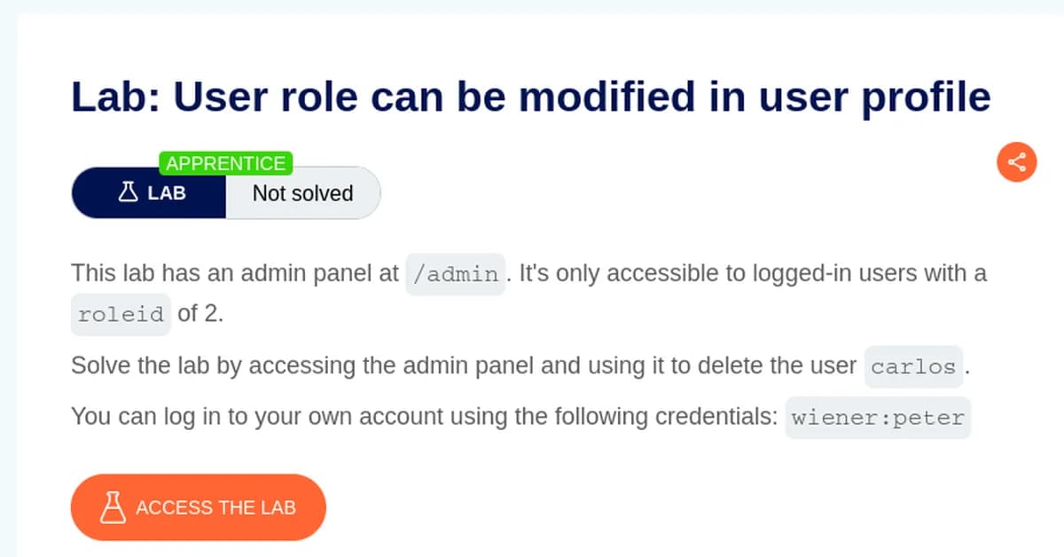 PortSwigger Web Security Academy Walkthrough: User Role Can Be Modified in User Profile